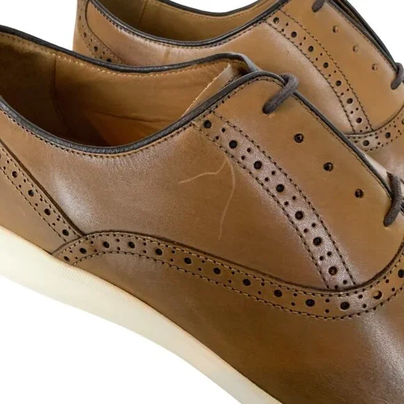 Johnston & Murphy Hennings Cap Toe Oxfords Mens 11M Brown Leather TruFoam Sole - Picture 8 of 11